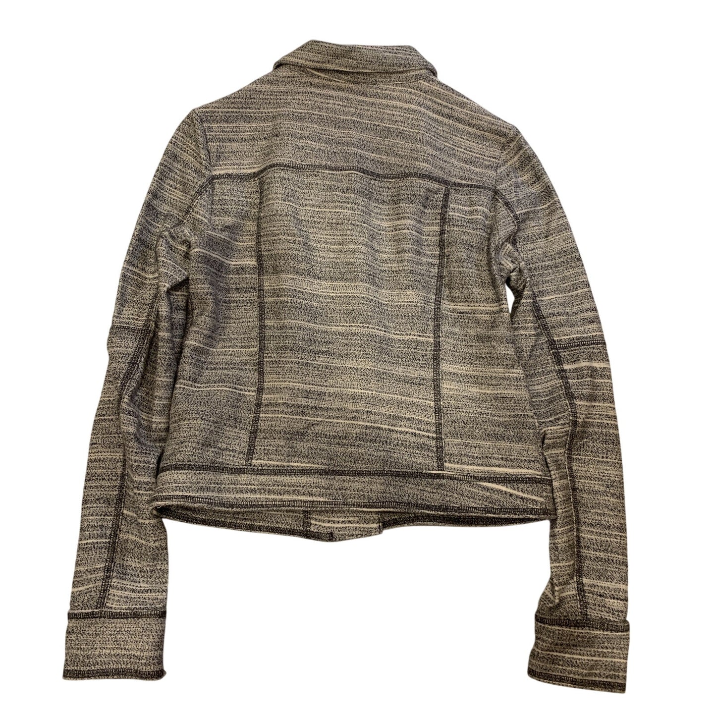 Anthropologie Caitlin Knit Moto Jacket Light Gray Women XS Casual Zip-up - EUC