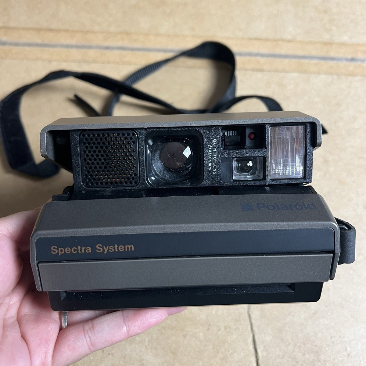 Polaroid Spectra System Instant Camera Brown Gray Black Film With Accessories