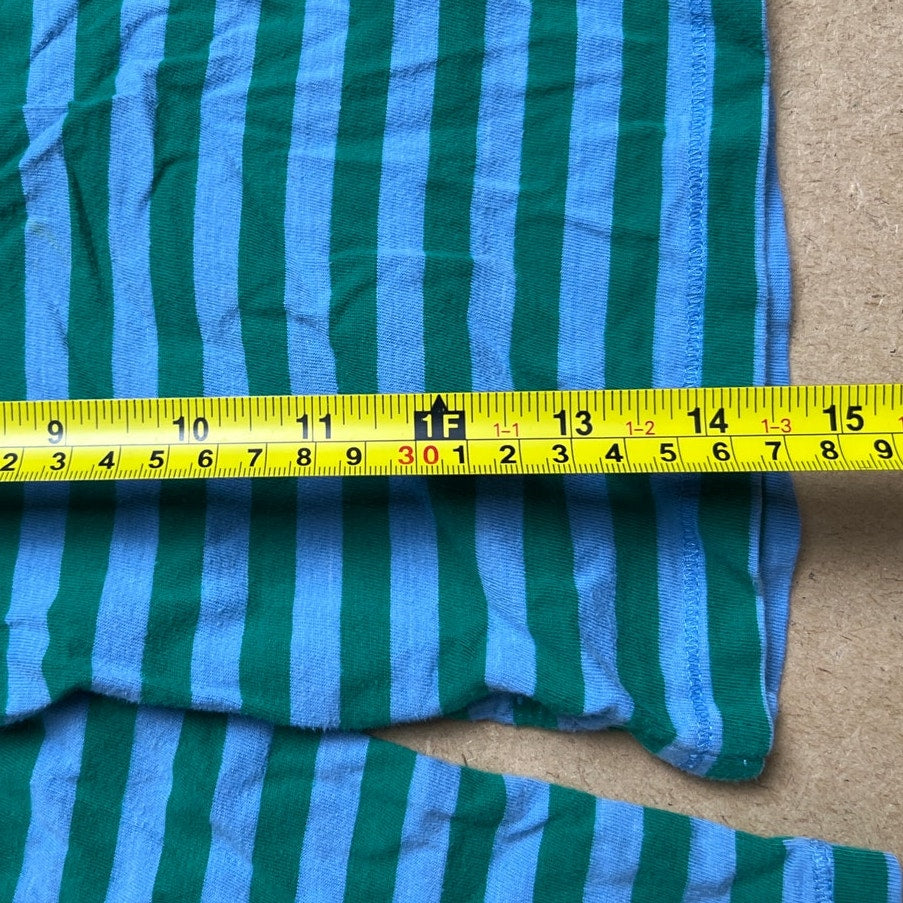 Leigh Tucker Willow Boys Striped Green and Blue Hooded Sweatshirt Size 4-5