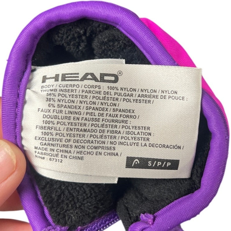 Head Purple with Pink Dupont Sonora Kids Snow Mittens Size Small