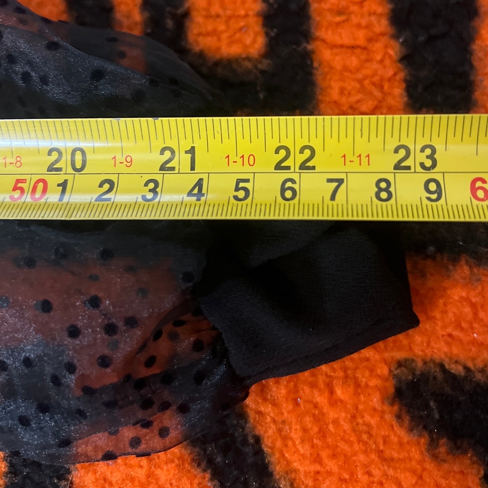 Hanezza Black Blouse Women's Top Small Tie Bow