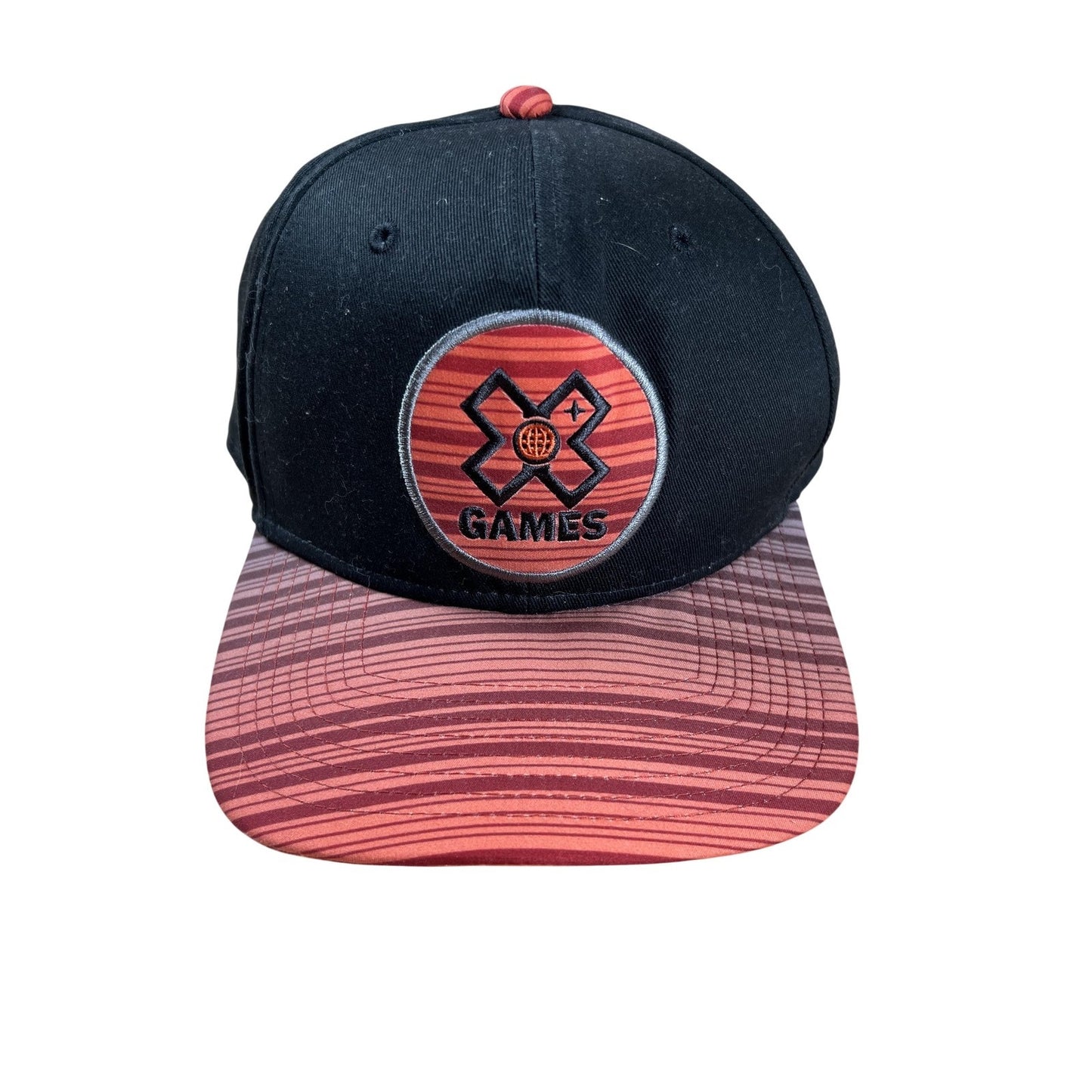 Ultimate Athletic Sportswear Hat Cap Snap Back Mens One Size Black Striped
