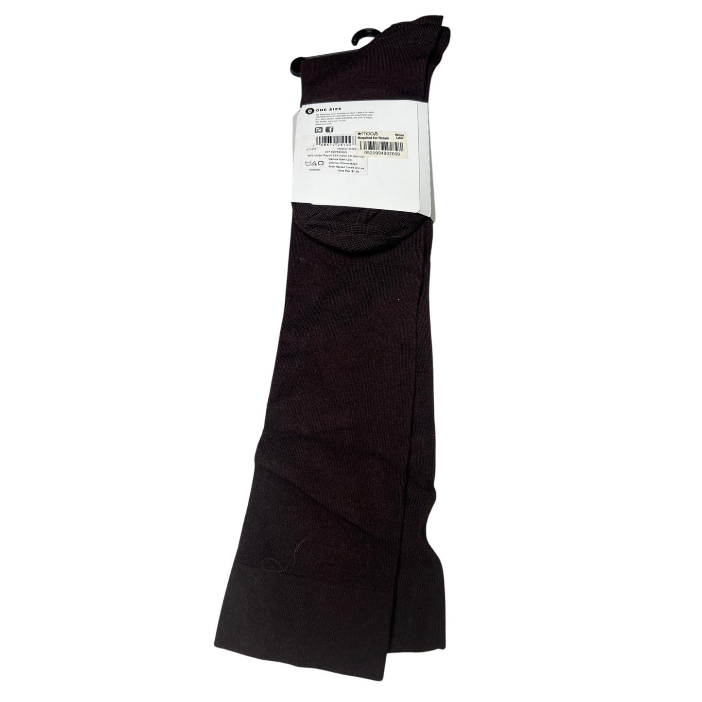 Hue Modal Knee Socks 207 One Size Espresso NWT