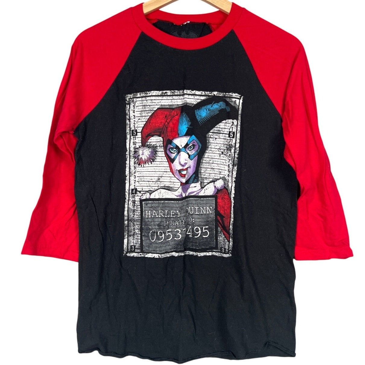 Batman Harley Quinn Size Small Raglan Red & Black Shirt 2014