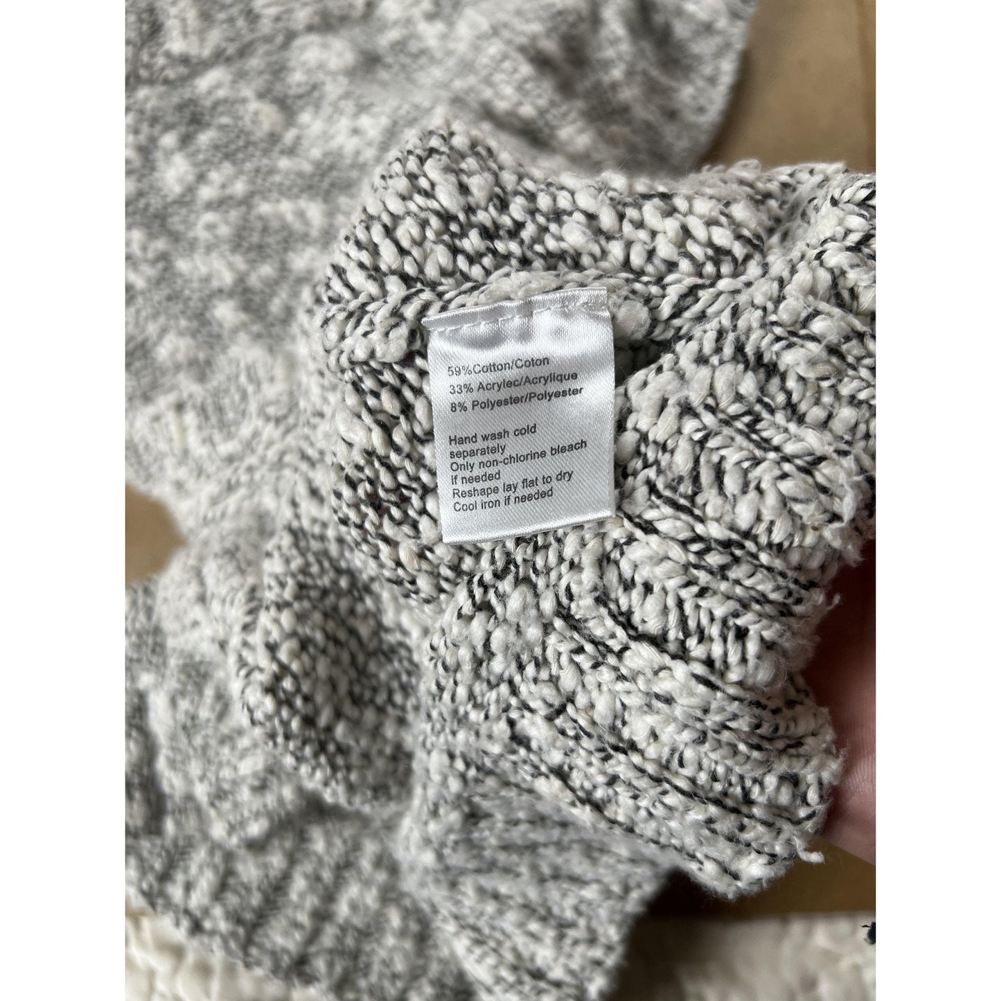 Tank NAADAM Womens M Gray Mock Neck Ruffle Knit Pullover Unlined Stretch