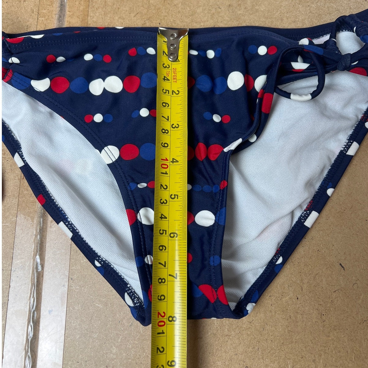 Billabong Blue and Red Polka Dot Bikini Set Size M