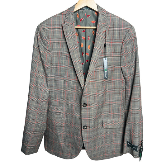 Paisley & Grey Peak Plaid Gray Striped Slim Blazer Size 42R NWT