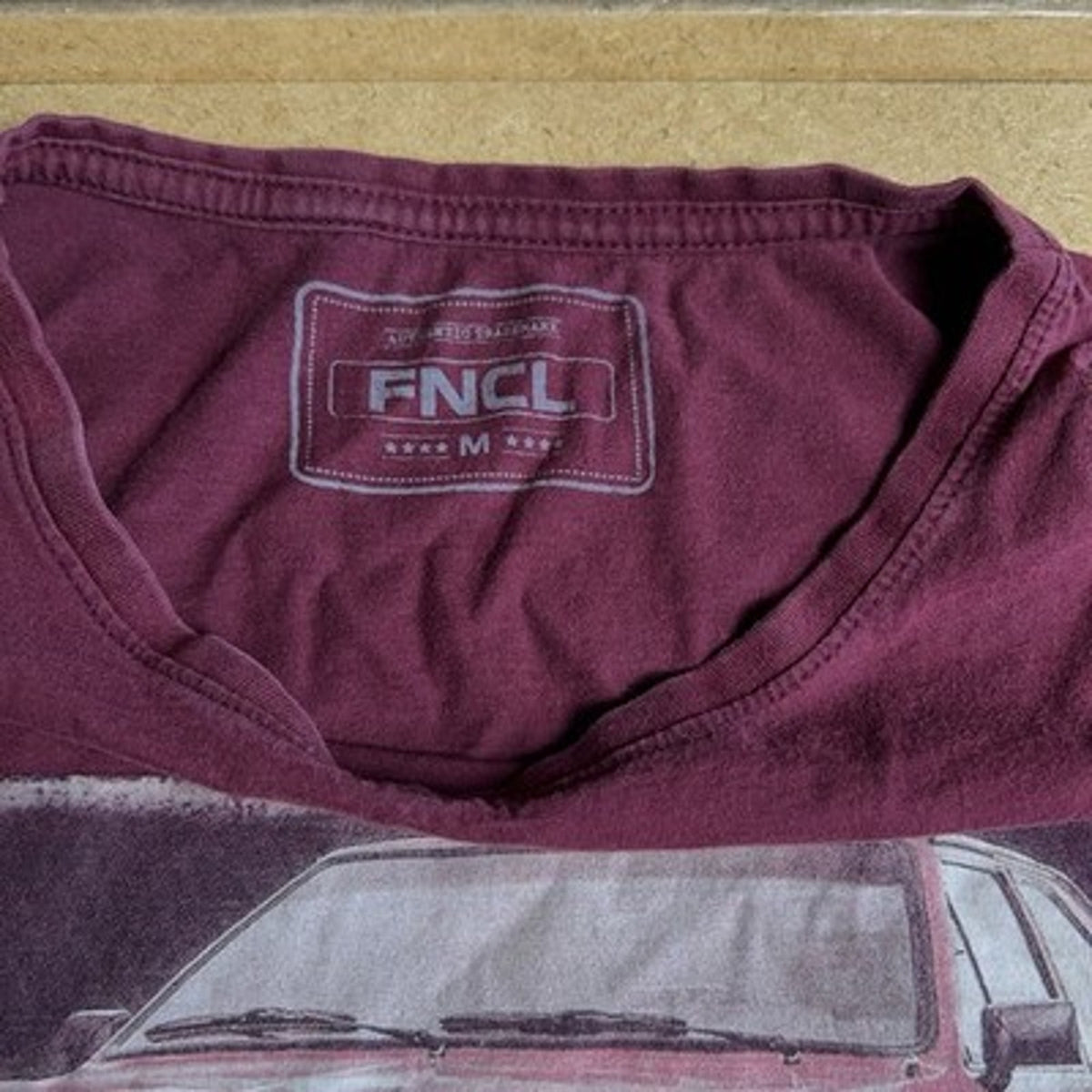 FNCL Shirt Mens M Red Short Sleeve Cotton Crew Neck Tagless Passat Graphic