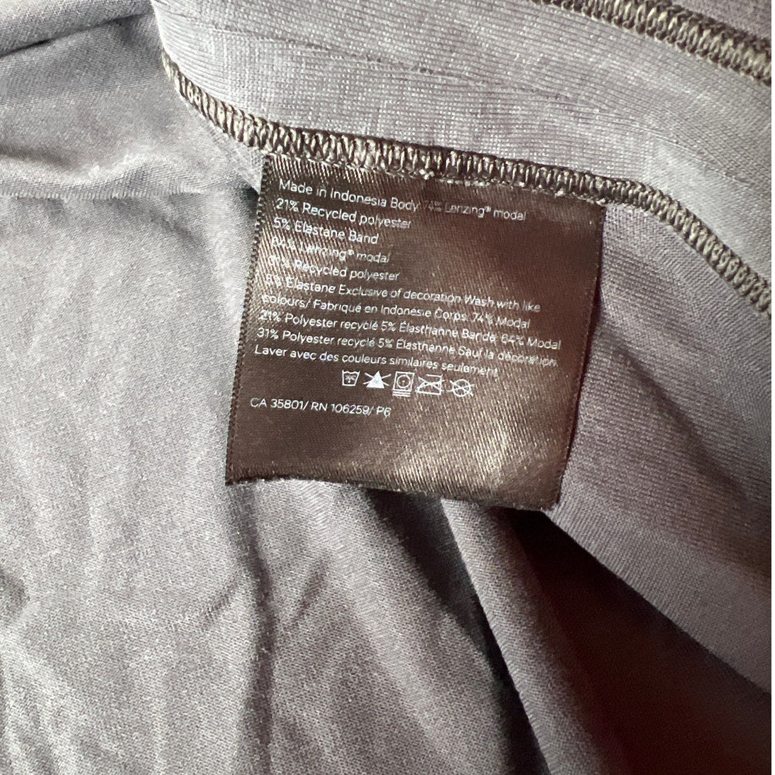 Athleta Essential Midi Dress Sz Medium Gray Sleeveless Scoop Neck Supima Cotton