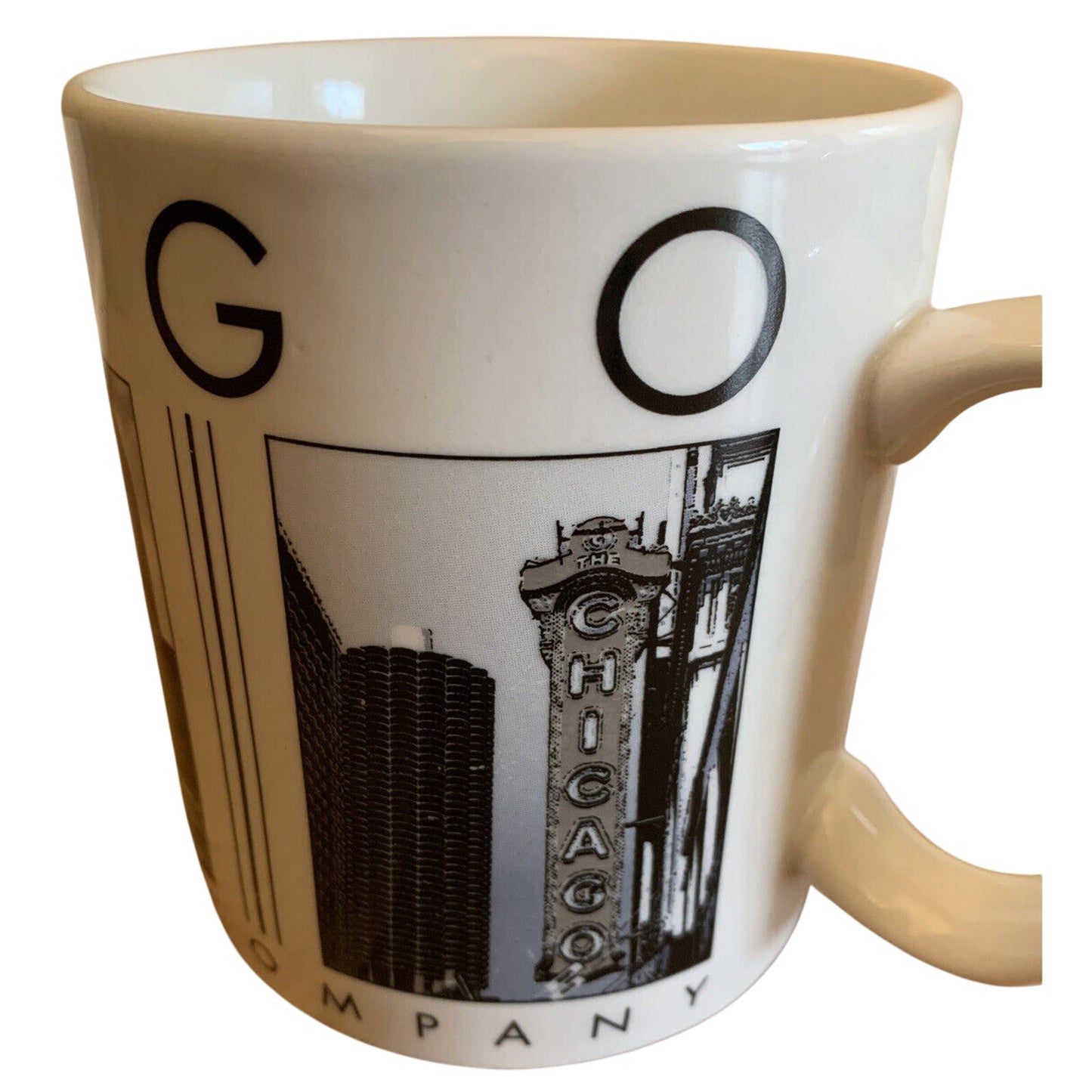 Starbucks 2003 CHICAGO City Scenes Barista 14oz coffee mug set - Qty 2