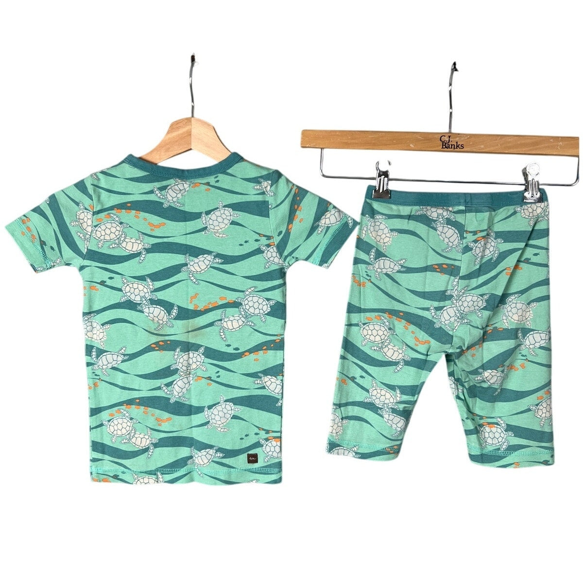 Tea Collection Boys Green Turtle Pajama Set Size 8
