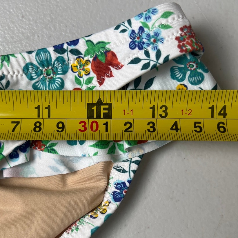 J. Crew Liberty Ruffle Hipster Bikini Bottoms Size Large NWT