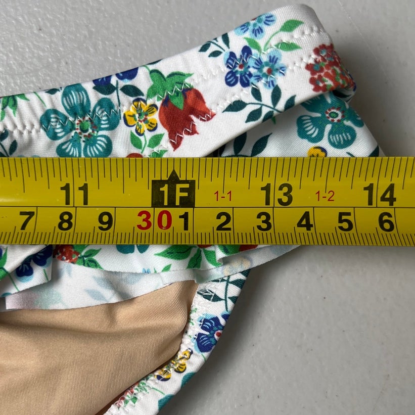 J. Crew Liberty Ruffle Hipster Bikini Bottoms Size Large NWT