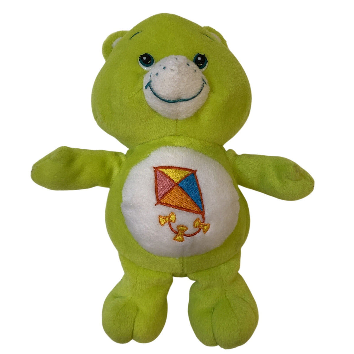 Care Bear Plush Kite Bright Green Do Your Best Teddy Bear 8" 2003 Stuffed #A49