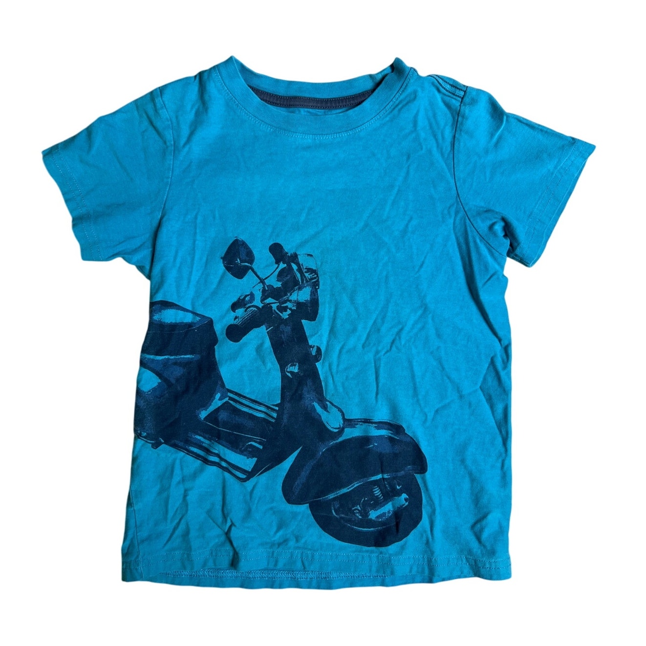 Tea Collection Boy Size M 6-7 Blue Moped Graphic T-Shirt