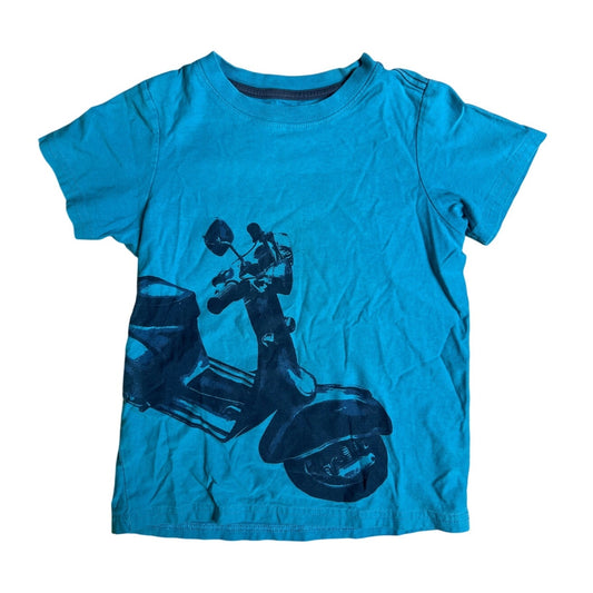 Tea Collection Boy Size M 6-7 Blue Moped Graphic T-Shirt