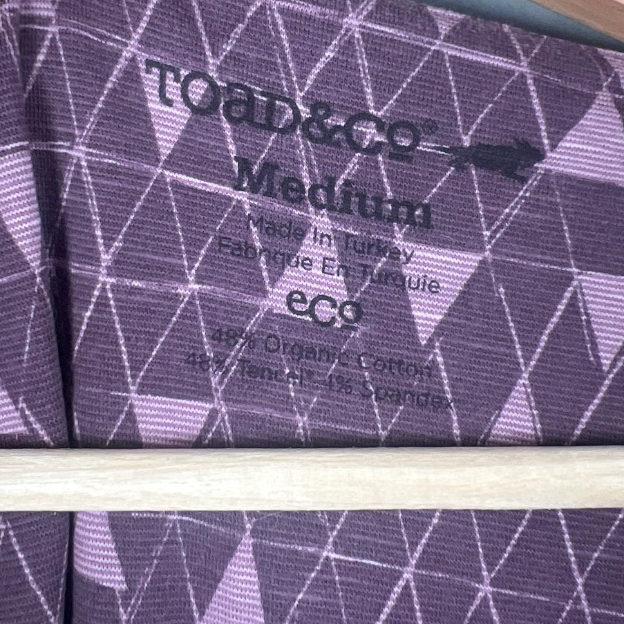 Toad & Co Cue Long Sleeve Dress Purple Print Women's Size M