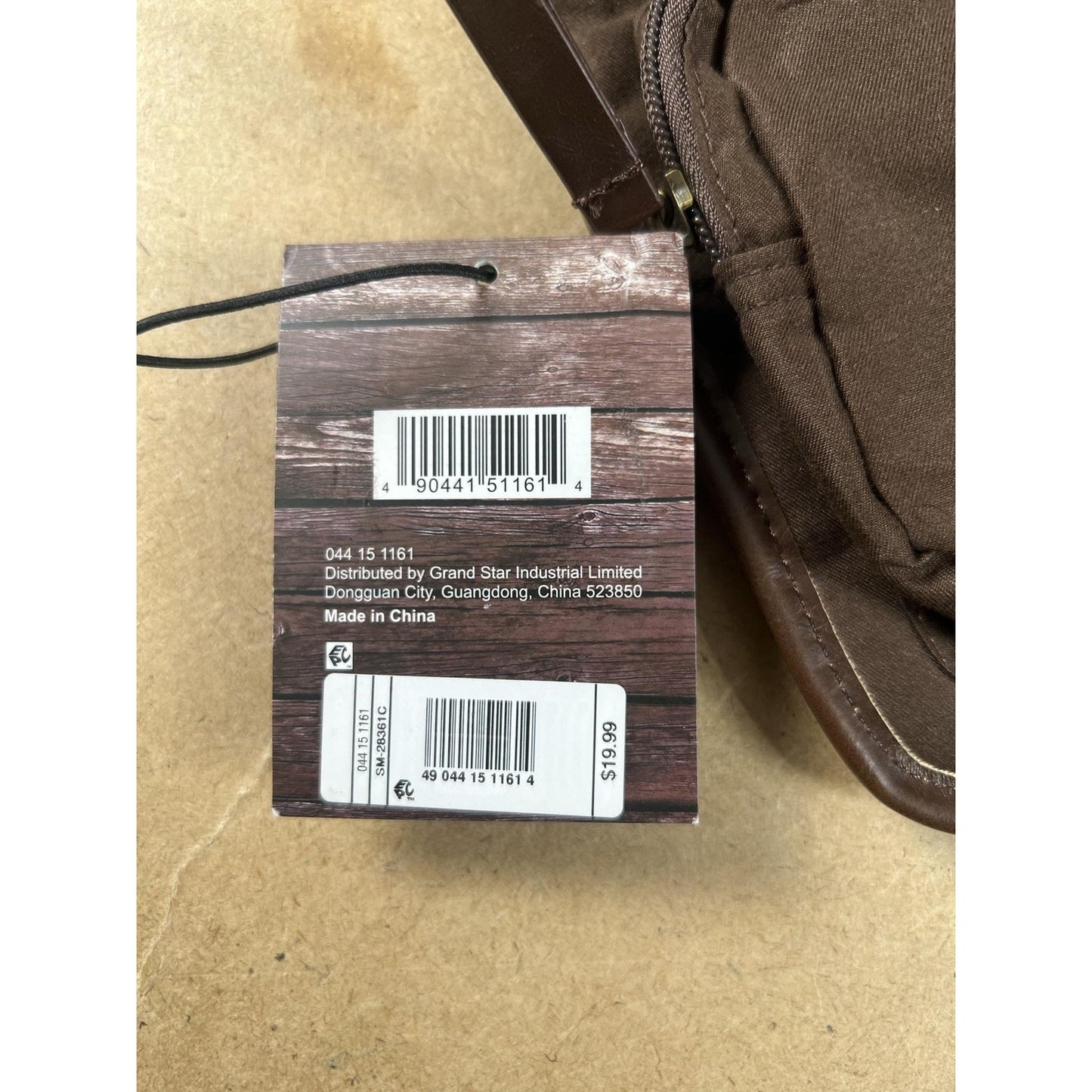 Buxton Clutch Mens Small Brown Canvas Faux Leather Lined Hanging Travel Kit