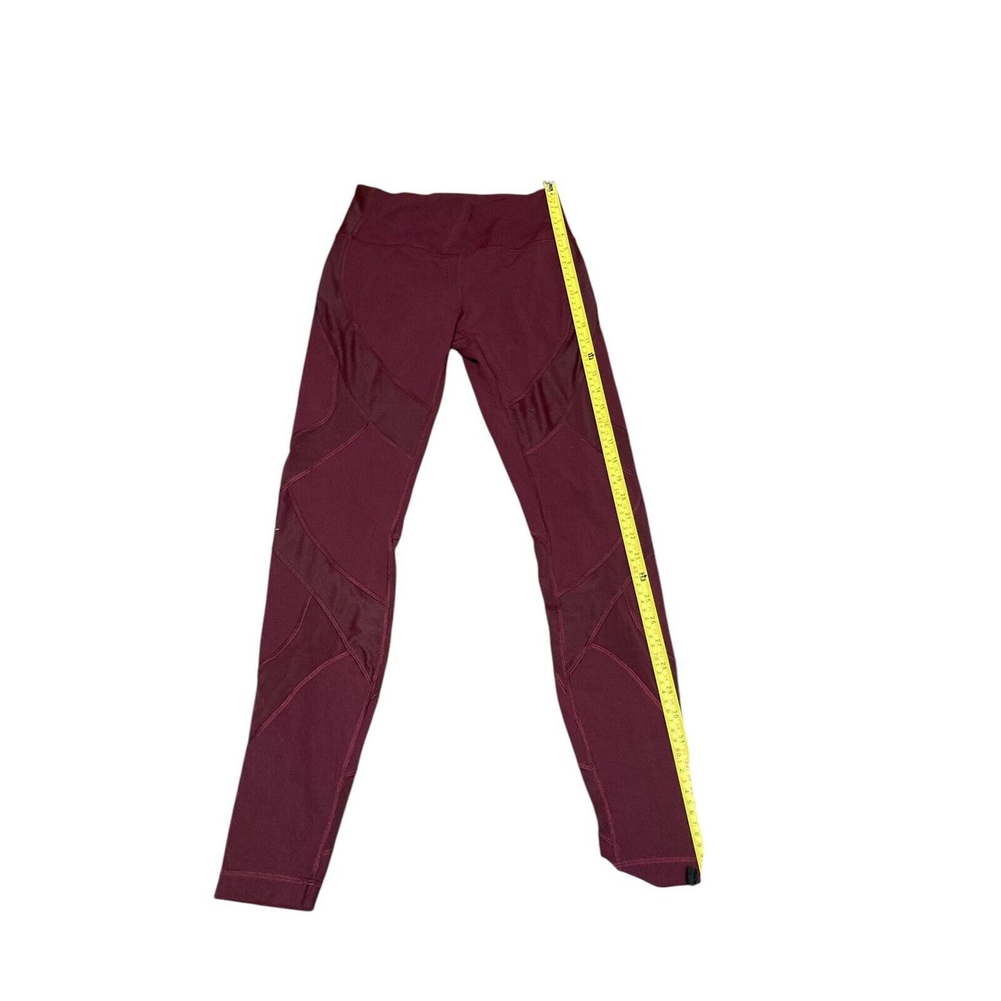 EUC Lululemon Wunder Under Crop High Rise Legging Size 6 Burgundy