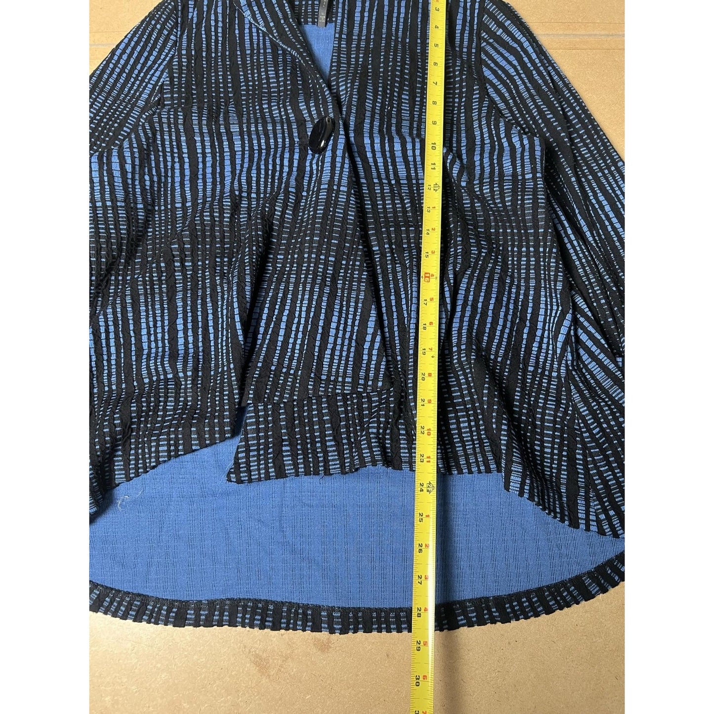 IC Jacket Womens XL Black Striped Lined Collared Single-Breasted Button