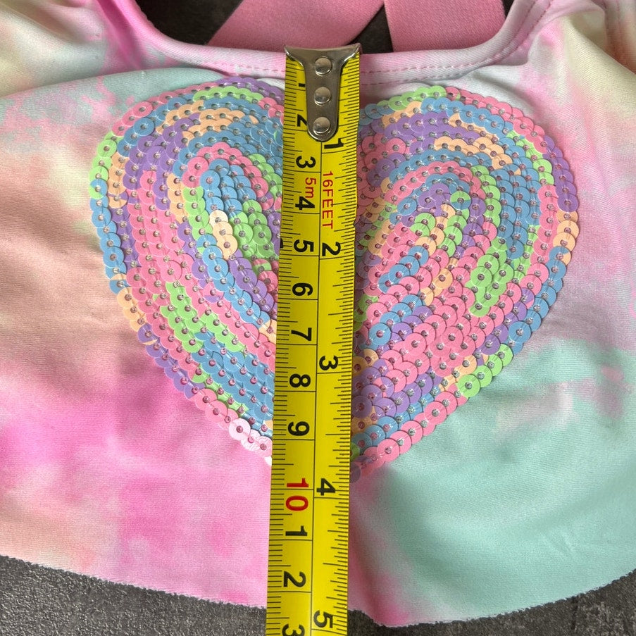 Betsy Johnson Small Swimsuit Top Baby Heart