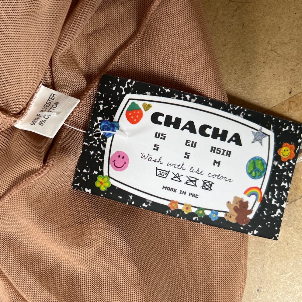 NWT Chacha Nude Mesh Corset Top Size S