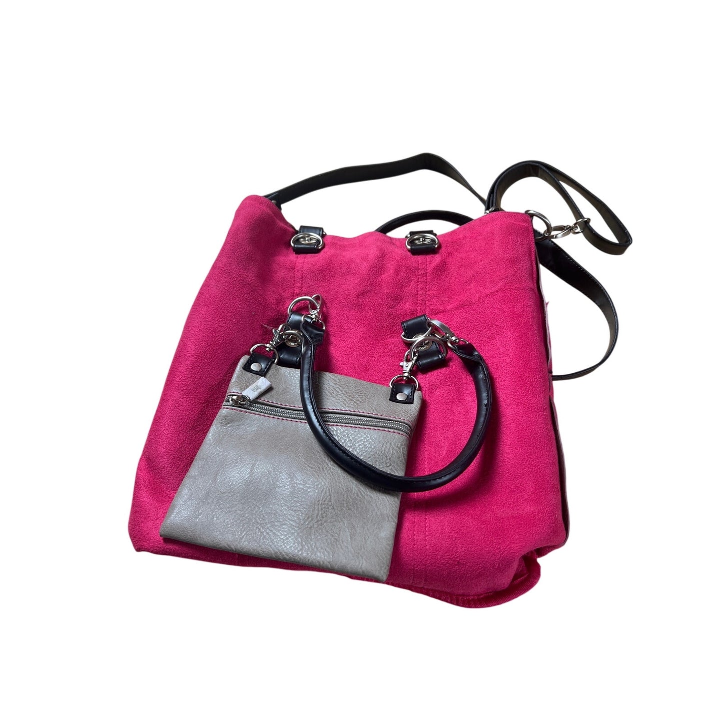 ESPE Gray Vegan Leather Crossbody Shoulder Bag Stylish Adjustable Strap Purse