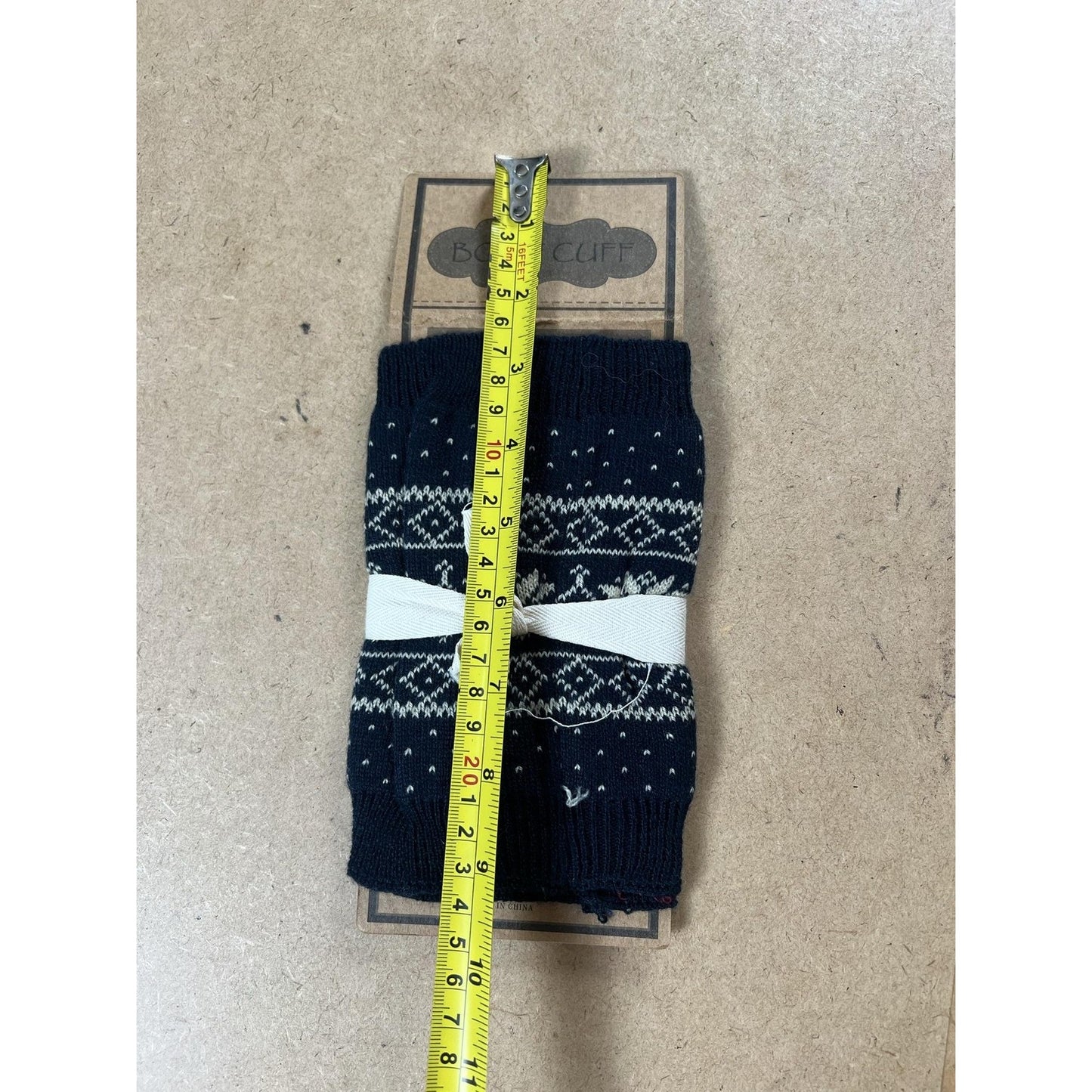 BOOT CUFF Boot Cuff Womens Size 8 Blue Fair Isle Knit Bow Stretch Sock Winter