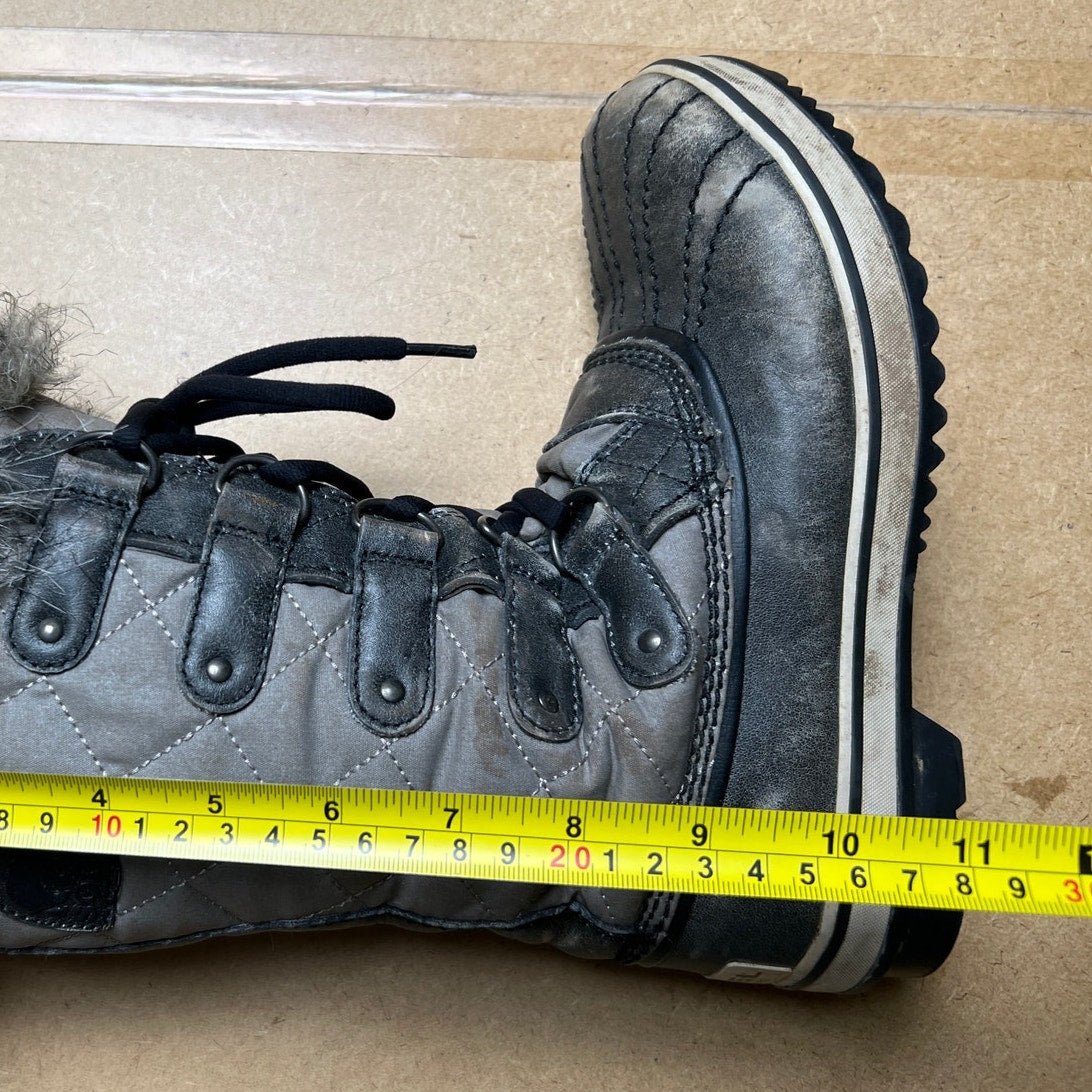 Sorel Womens Size 6 Tofino Gray Lace Up Waterproof Winter Snow Boots