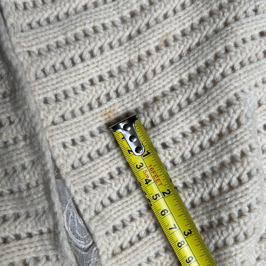 Guinevere by Anthropologie Knitted and Lace Cream Vintage Inspired Sweater Size S