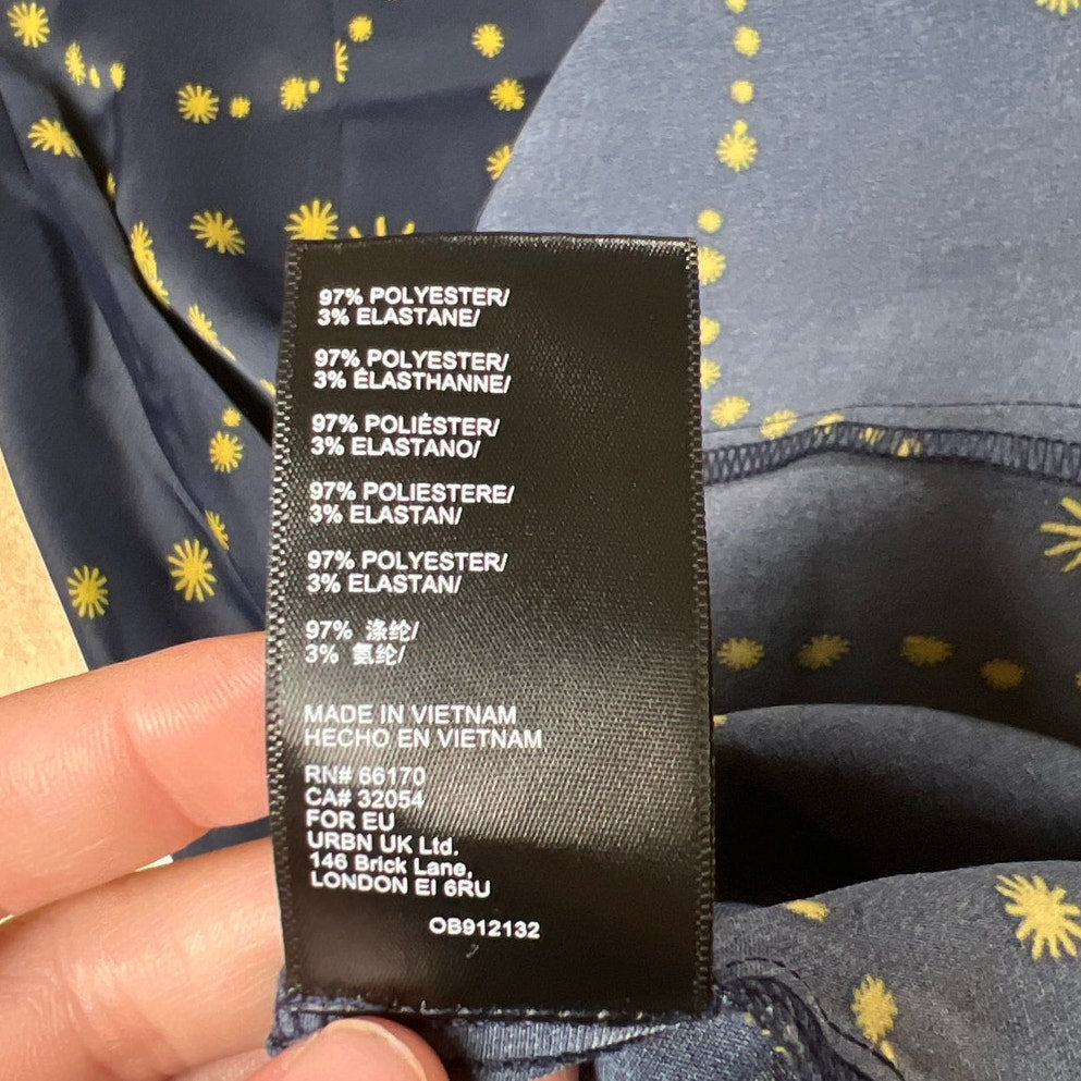 Urban Outfitters Navy & Gold Mallory Celestial Slip Dress Size XS