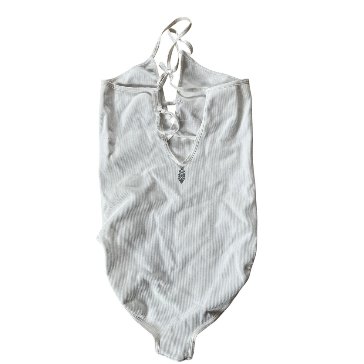 FP Movement Tank Camisole Womens S/M White Ribbed V-Neck Strappy Slim Stretch