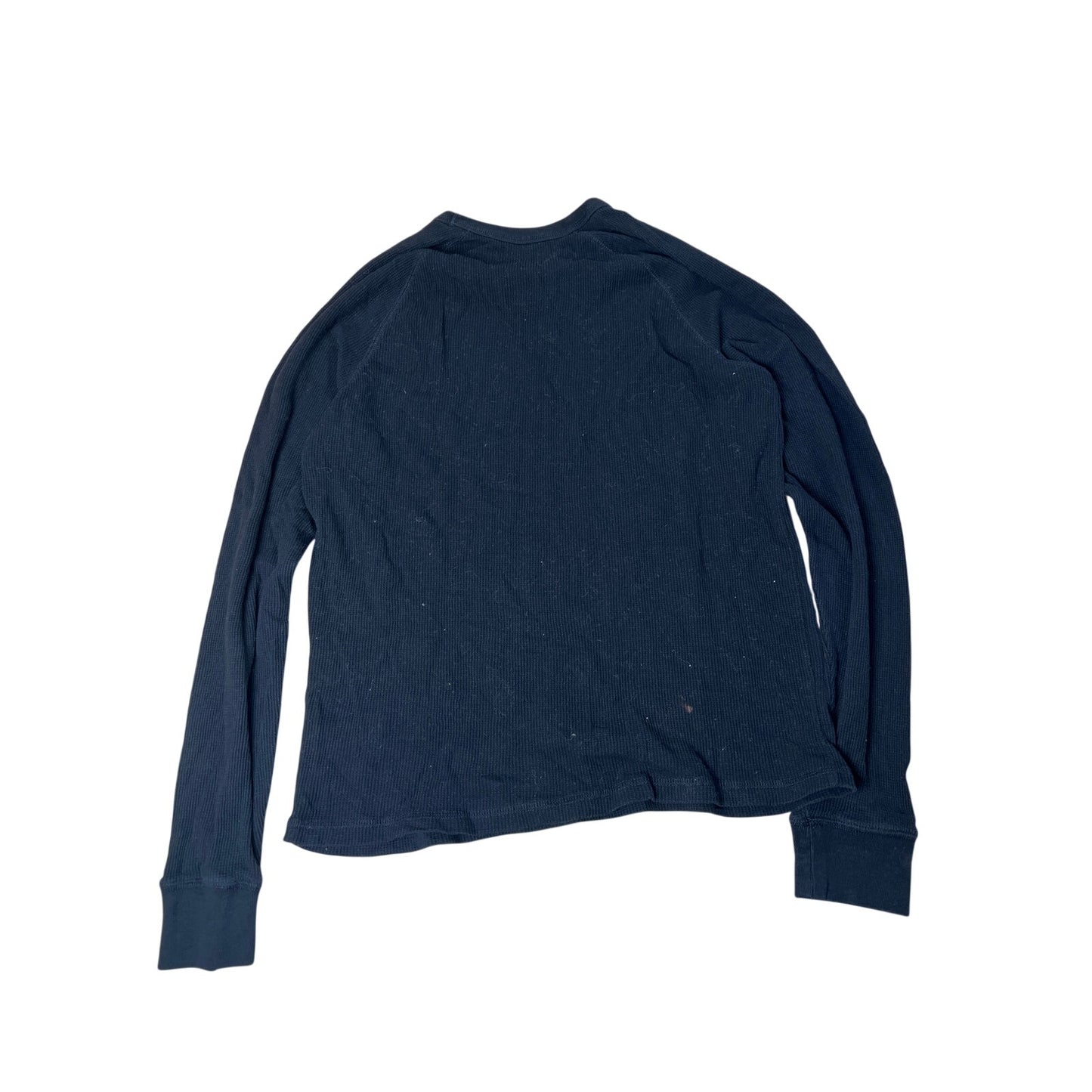 True Religion Waffle Lined Black Men Long Sleeve Top Size XL