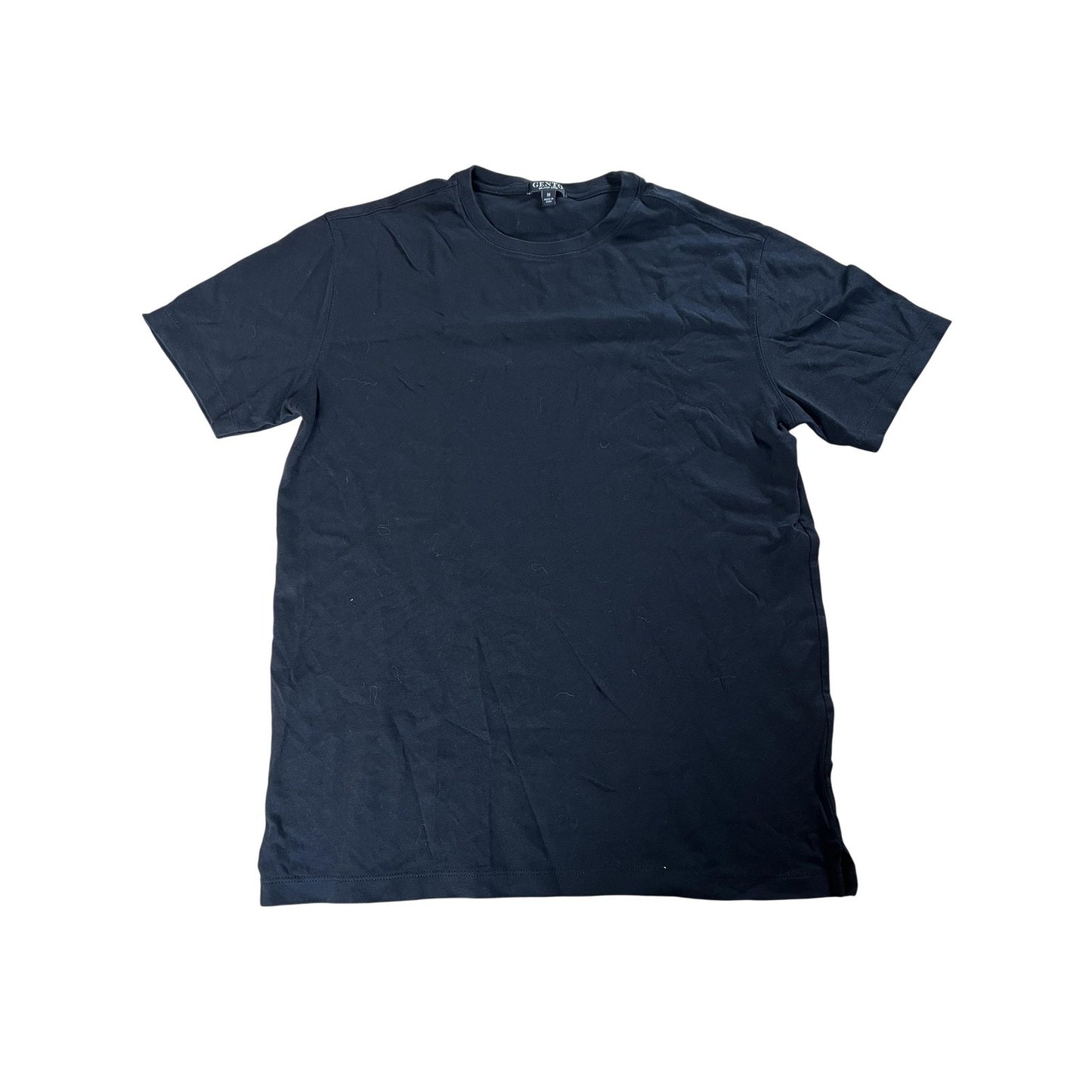 GENTO Shirt Mens Medium Black Cotton Crew Neck Preshrunk Jersey Short Sleeve