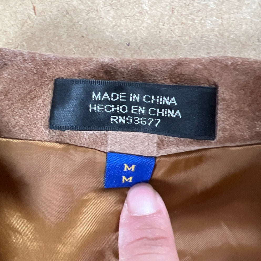 Vintage Stafford Suede Leather Blazer Mens Medium  Tan Brown Sport Coat