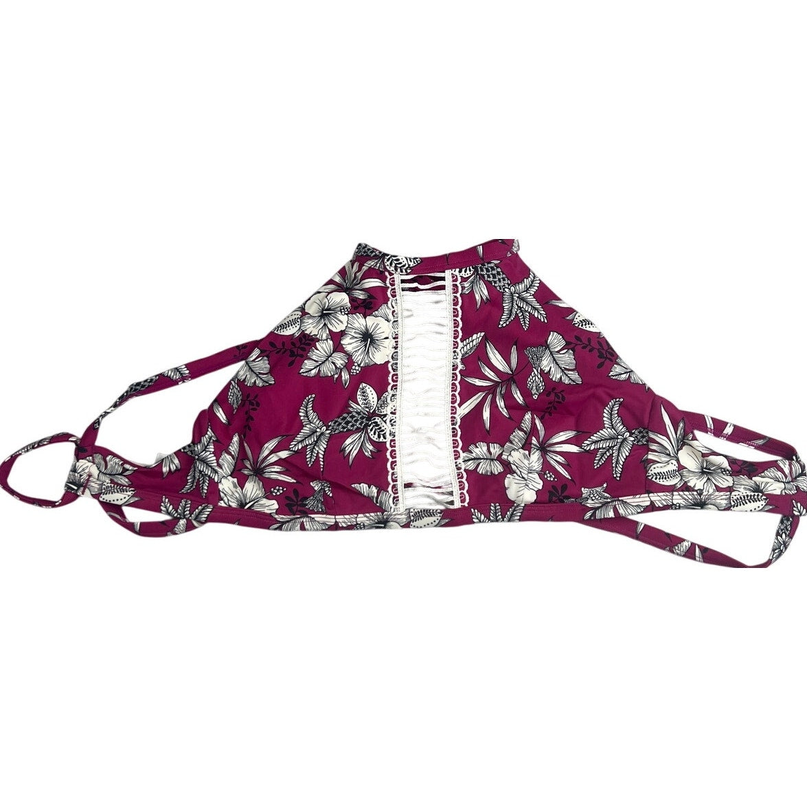 Adore Me Red Bandeau Floral Bikini Top Size Medium M