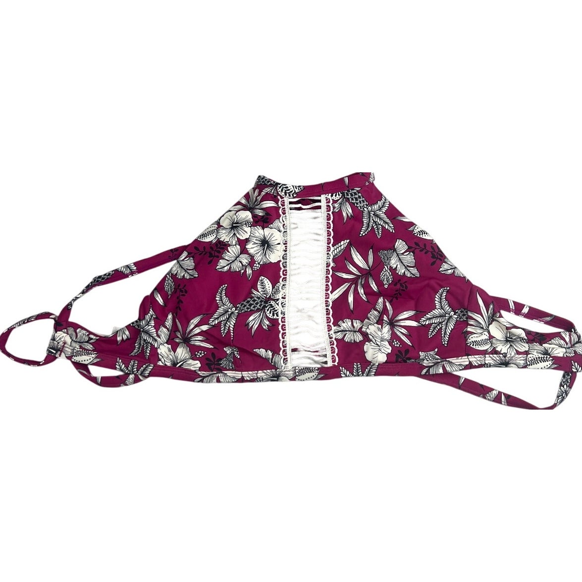 Adore Me Red Bandeau Floral Bikini Top Size Medium M