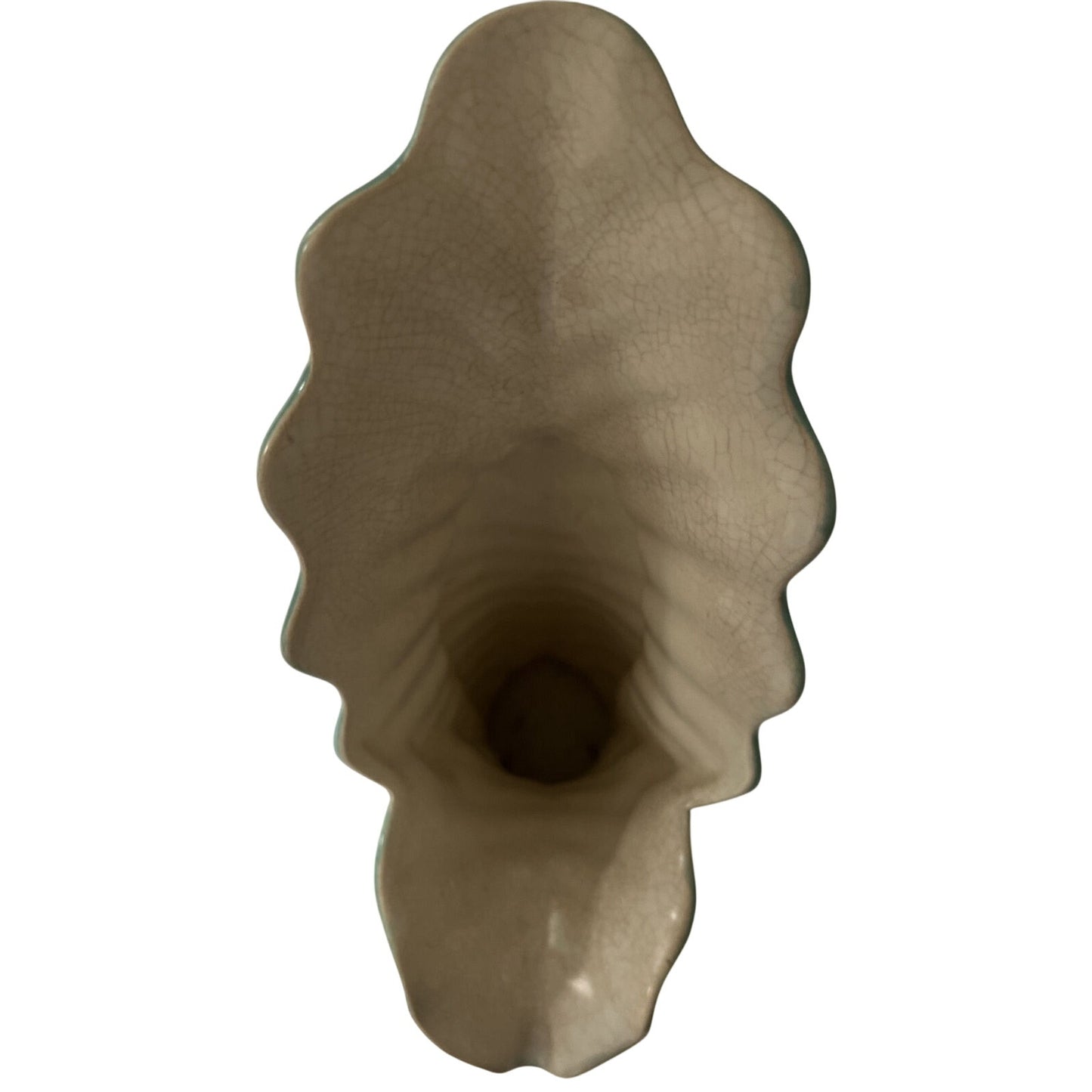 Vintage Redwing Vase, Shell Design, Green Glaze 4x7xH-10.5, Art Deco - EUC