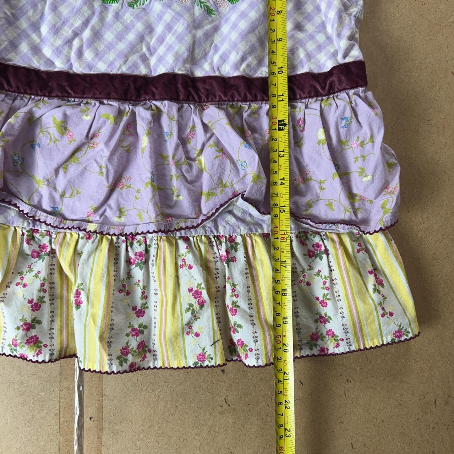 Matilda Jane Dress Girls 4 Purple Floral Camisole Straps Embroidered Lightweight