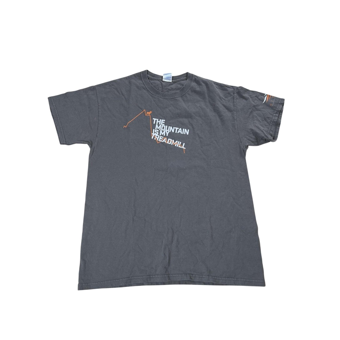 Gildan Sitka Gear Shirt Mens Large Gray The Mountain Is My Treadmill Graphic Tee