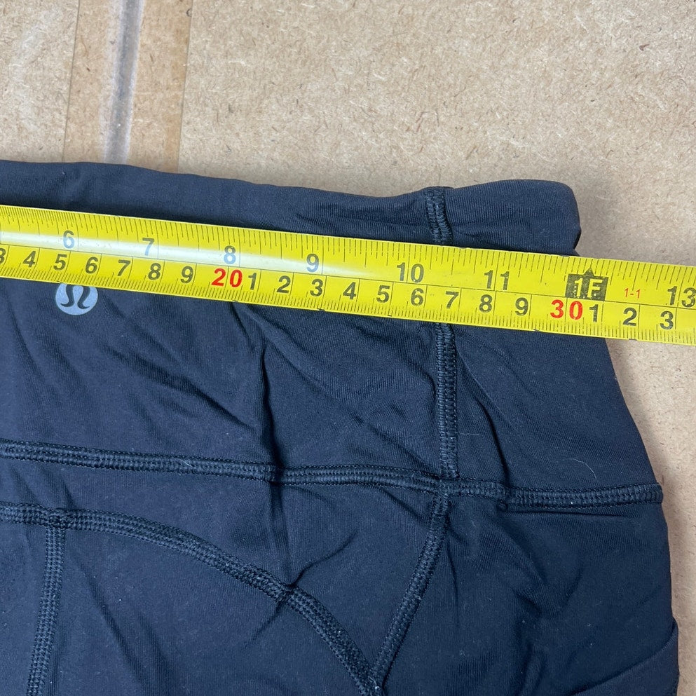 Lululemon Fast Free 6 Black High Waisted Side Pocket Leggings Crop Ankle