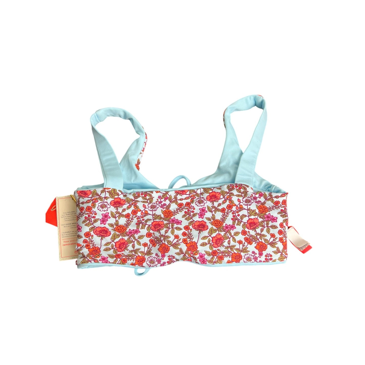 NWT Maaji Sky Blue Floral Bikini Top Size M