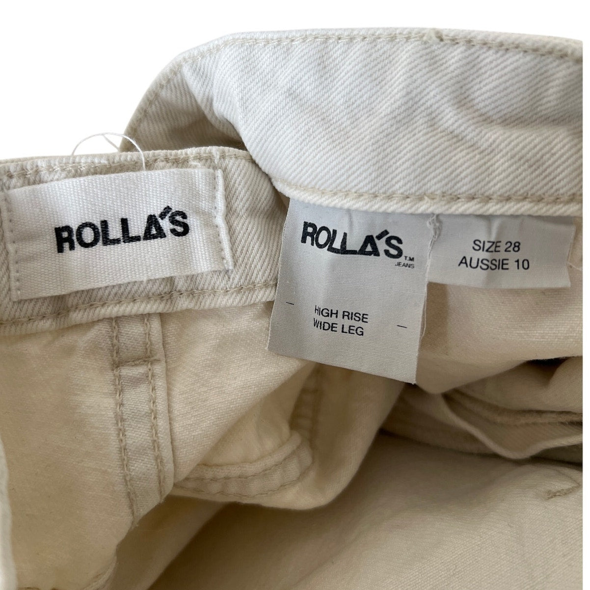 Rolla's High Rise Wide Leg Size 28 White Women Pants