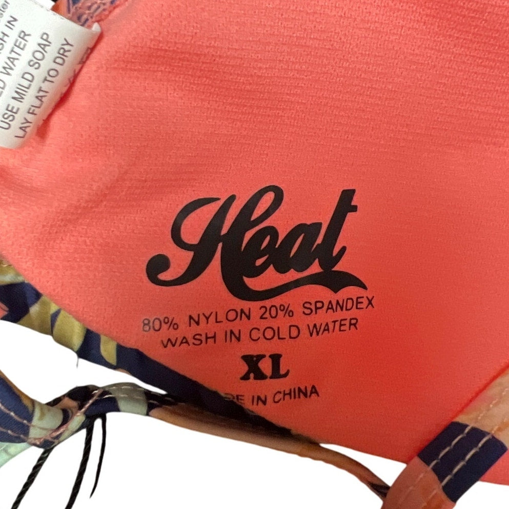 NWT Heat XL Swim Top Pink Adjustable Floral Bikini