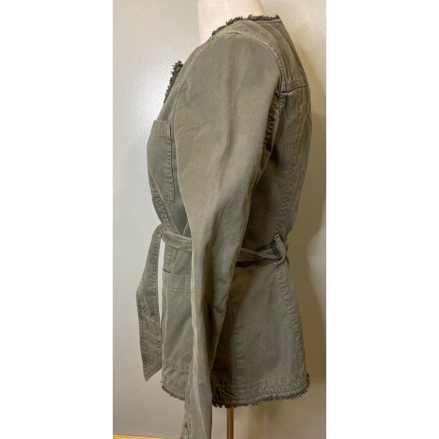 BANANA REPUBLIC Womens Utility Military Safari cargo Jacket Olive Army Green XS