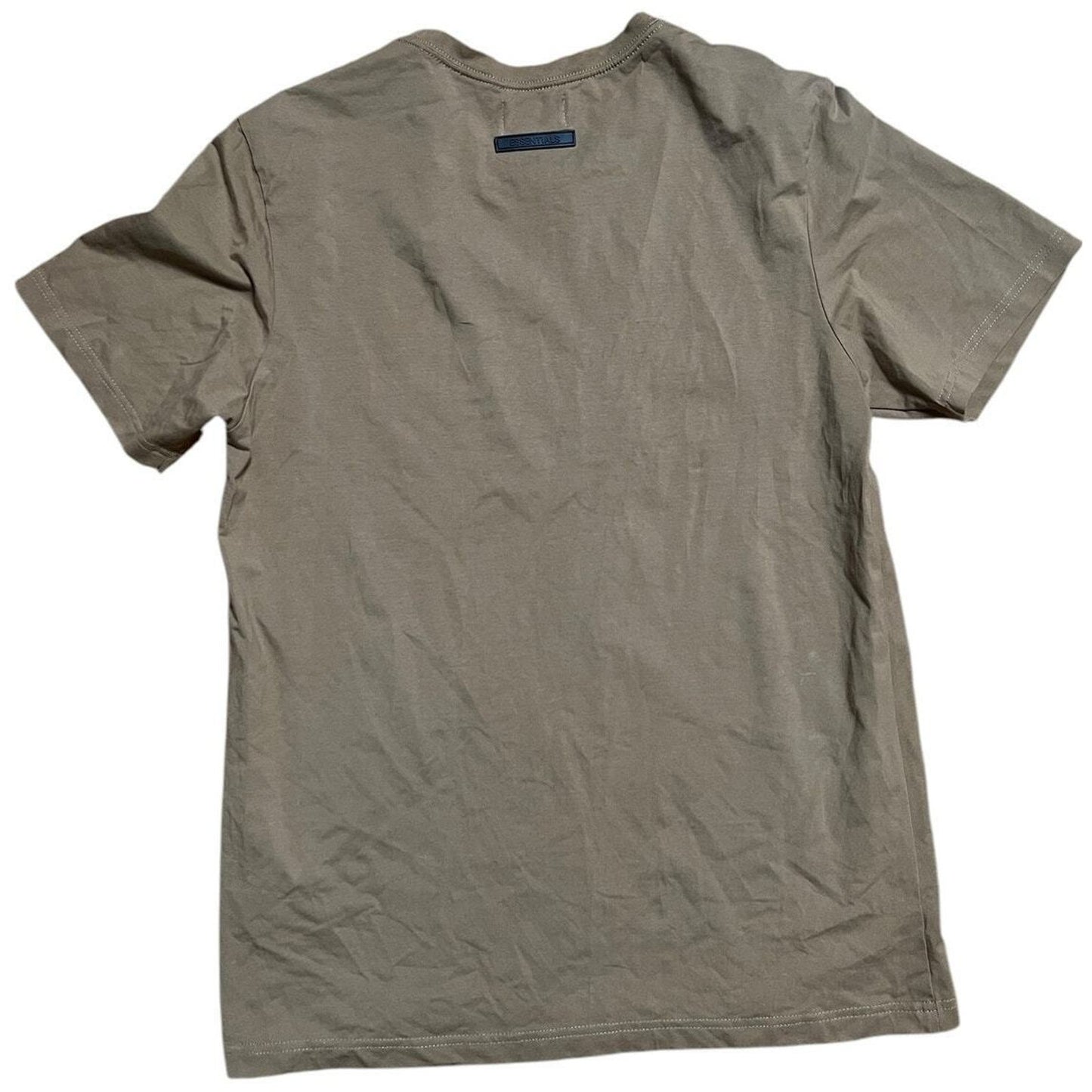 Essentials Inspired Fear of God FOG Tan Text T Medium Shirt *Minor Stains*