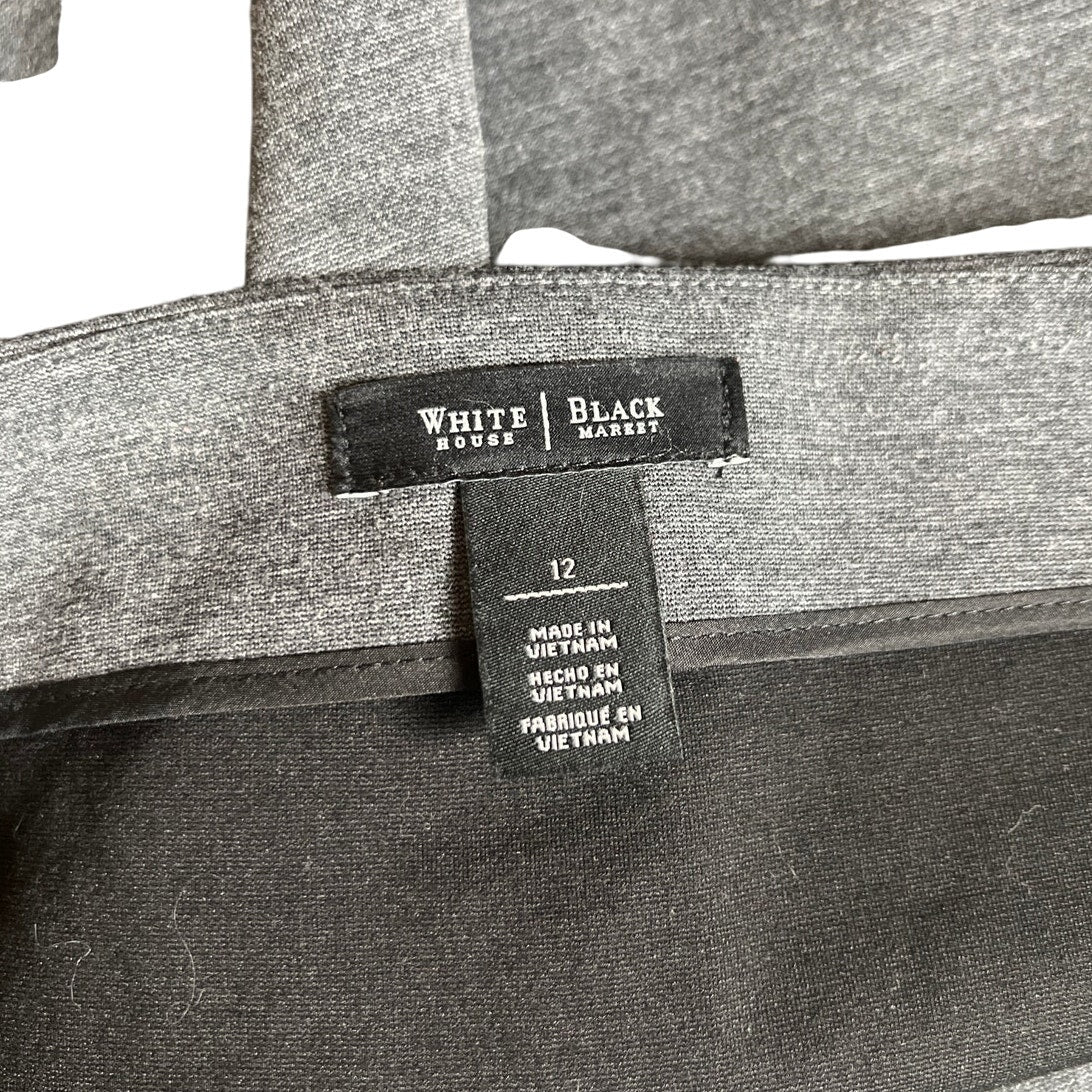White House Black Market Heather Gray Women Skirt Size 12 Two Pocket