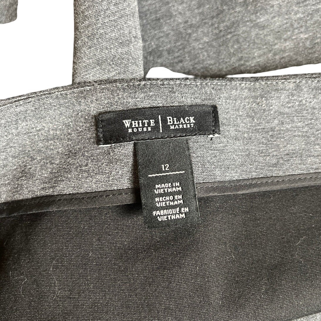 White House Black Market Heather Gray Women Skirt Size 12 Two Pocket