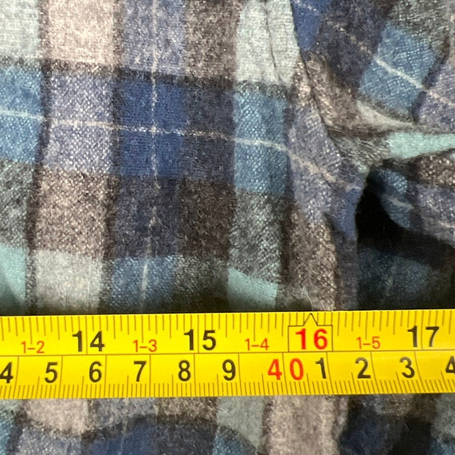 Pendleton Mens Medium Blue Button Up Wool Plaid Beach Boys Limited Edition