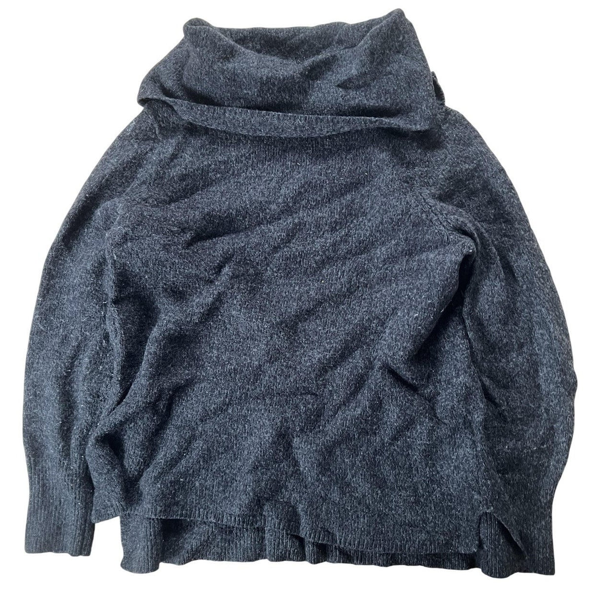 DKNY JEANS Sweater Womens XL Gray Pullover Cowl Neck Chunky-Knit Acrylic Wool